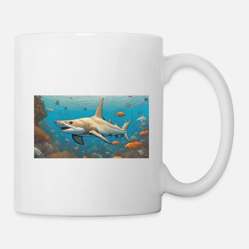Haifisch | Shark Comic Illustration - Tasse - Weiß