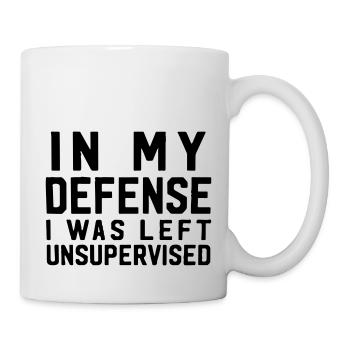 In my defense I was left unsupervised - Mug - white - Right