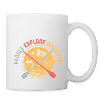 Pagayez, explorez, découvrez! Planche à pagaie debout - Mug blanc - blanc - Droite