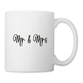 Mr & Mrs Hochzeit Verlobung Heiraten - Tasse - Weiß - Rechts