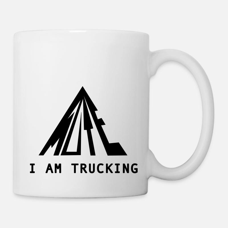 MUTE I am TRUCKING black design - Mug - white