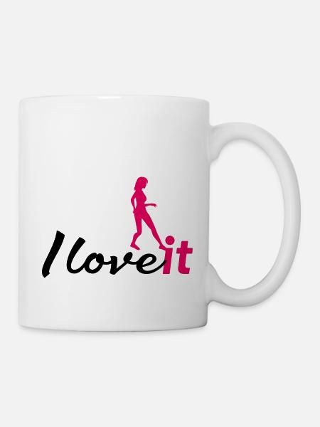 women football i love it - Tasse - Weiß