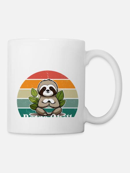 Retro Faultier: Chillen im Retro Style - Tasse - Weiß