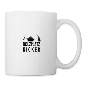 Bolzplatzkicker Ball Fußball Fan Kicker - Tasse - Weiß - Rechts