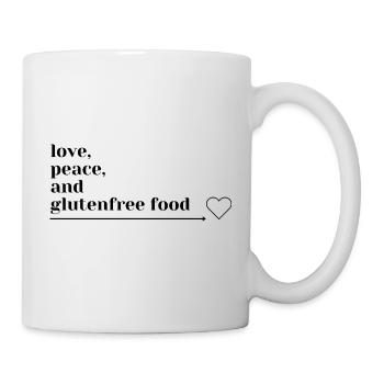 love, peace and glutenfree food - Tasse - Weiß - Rechts