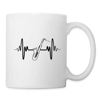 Saxophone ECG Heartline - Mug blanc - blanc - Droite