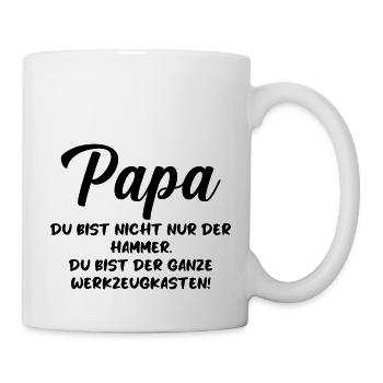 Vater Papa Familie Vatertag Sprüche - Tasse - Weiß - Rechts
