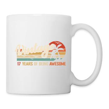 17 Jahre Retro Geburtstagsgeschenk Jahrgang 17 Jahre - Tasse - Weiß - Rechts