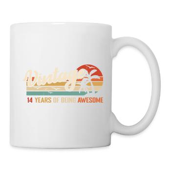 14 Years Retro Vintage Birthday Gift 14 Years - Mug - white - Right