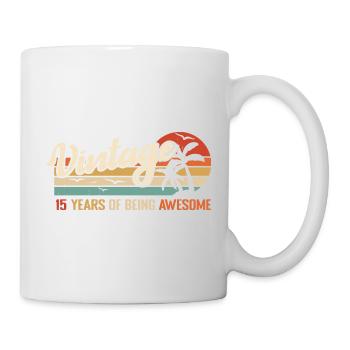 15 Years Retro Vintage Birthday Gift 15 Years - Mug - white - Right