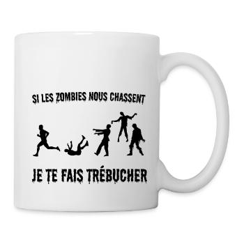 si les zombies nous chassent - Mug blanc - blanc - Droite
