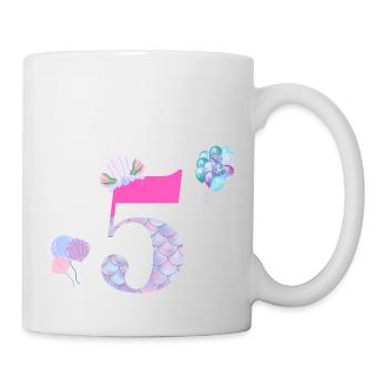 5e anniversaire sirène - Mug blanc - blanc - Droite