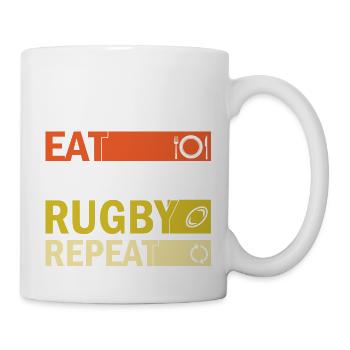 Eat Sleep Rugby Repeat - Mug blanc - blanc - Droite