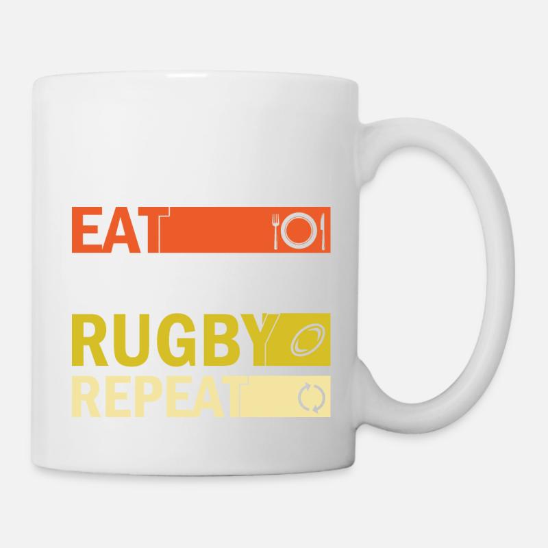 Eat Sleep Rugby Repeat - Mug - white