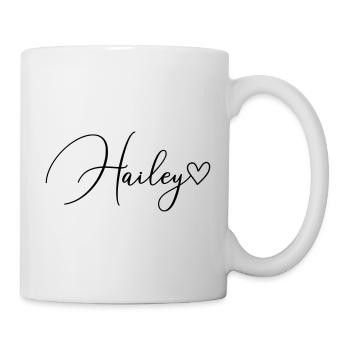 Hailey Nom de famille Prénom Fille - Mug blanc - blanc - Droite