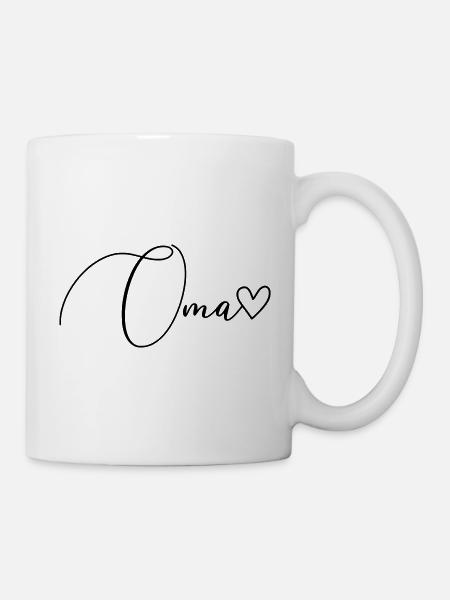Oma Schrift - Tasse - Weiß