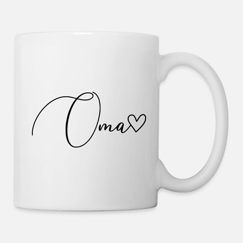Oma Schrift - Tasse - Weiß