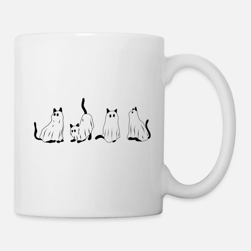 Cute Ghost Cat Costume |Funny Halloween Shirt - Mug - white