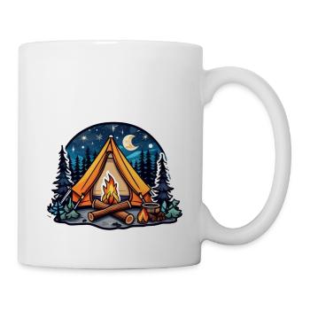 Camping, tent and campfire - Mug - white - Right