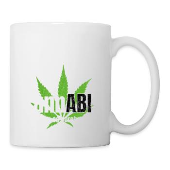 Abi Motto Shirt Cannabis wir haben es durchgezogen - Tasse - Weiß - Rechts