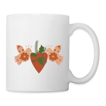 Colombes de Noël de paix avec le cœur - Mug blanc - blanc - Droite