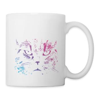 Katze Abstrakt - Tasse - Weiß - Rechts