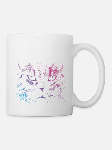Katze Abstrakt - Tasse - Weiß