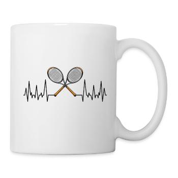 Herzschlag Tennisschläger Tennis - Tasse - Weiß - Rechts