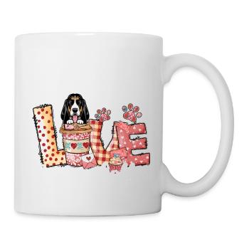 Basset Hund Kaffee Liebhaber Hund Mama Valentinstag - Tasse - Weiß - Rechts
