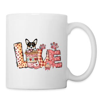 Corgi Dog Coffee Lover Dog Mom Valentines Day - Mug - white - Right