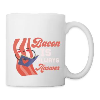 Le bacon est toujours la réponse Jambon à la viande de porc - Mug blanc - blanc - Droite