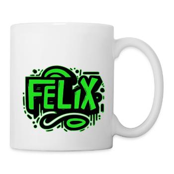 Felix Name Graffiti grün - Tasse - Weiß - Rechts