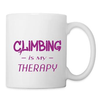 Climbing is my therapy - Tasse - Weiß - Rechts