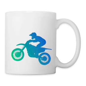 Freestyle Motocross Supermoto Dirt Bike Motocross - Tasse - Weiß - Rechts