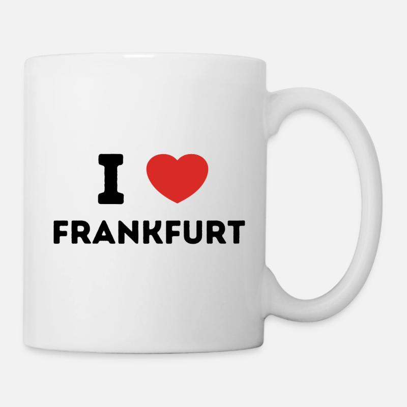 I Love with Heart Frankfurt - Mug - white