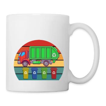 Müllwagen Liebe Müllabfuhr Kind Junge I Geschenk - Tasse - Weiß - Rechts