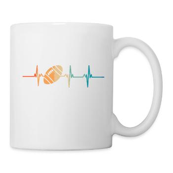 Battement de cœur rugby - Mug blanc - blanc - Droite