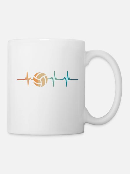 Battement de cœur volley-ball - Mug blanc - blanc