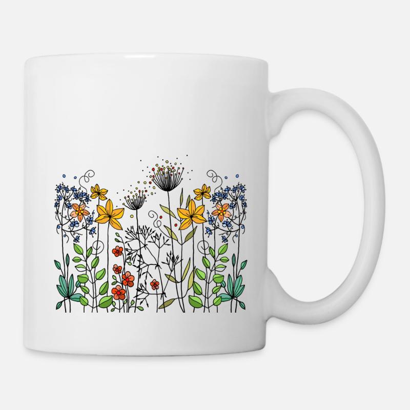 Blumen - Tasse - Weiß
