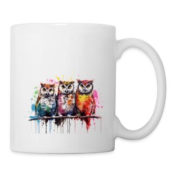 Grafitti Eulen - Tasse - Weiß - Rechts