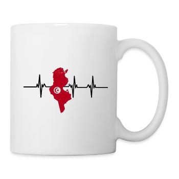 Herzschlag Tunesien - Tasse - Weiß - Rechts