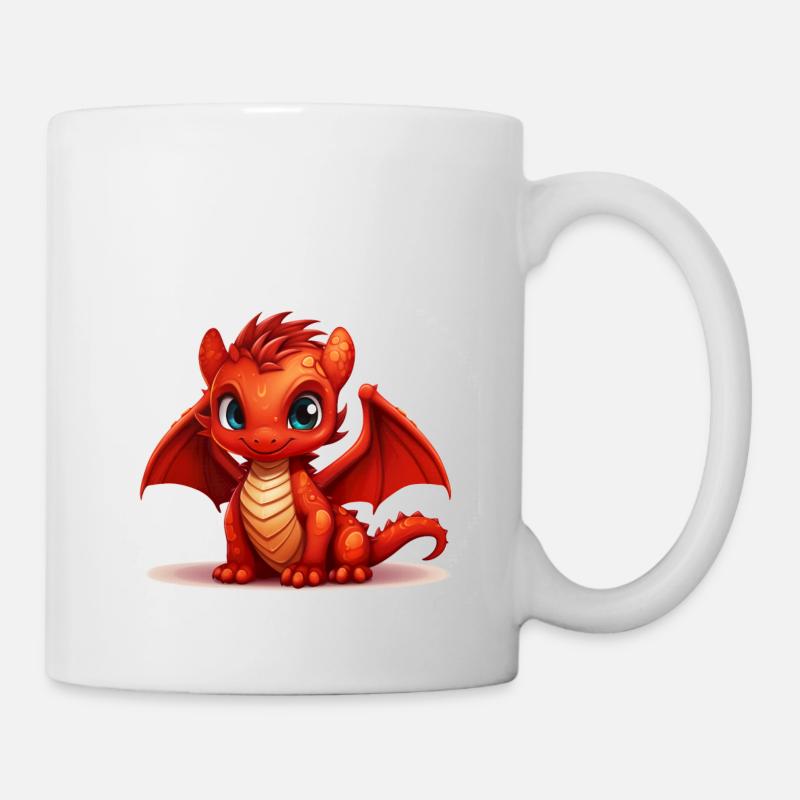 Kleiner roter Drache - Tasse - Weiß