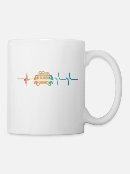 Heartbeat Campingbus - Tasse - Weiß