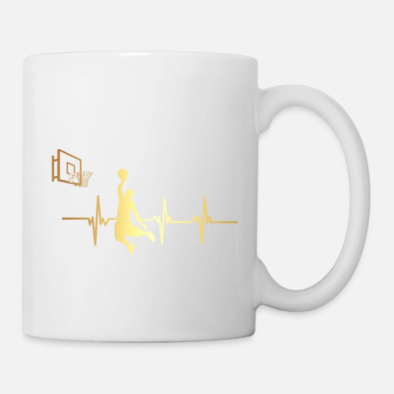 Herzschlag Basketball - Tasse - Weiß