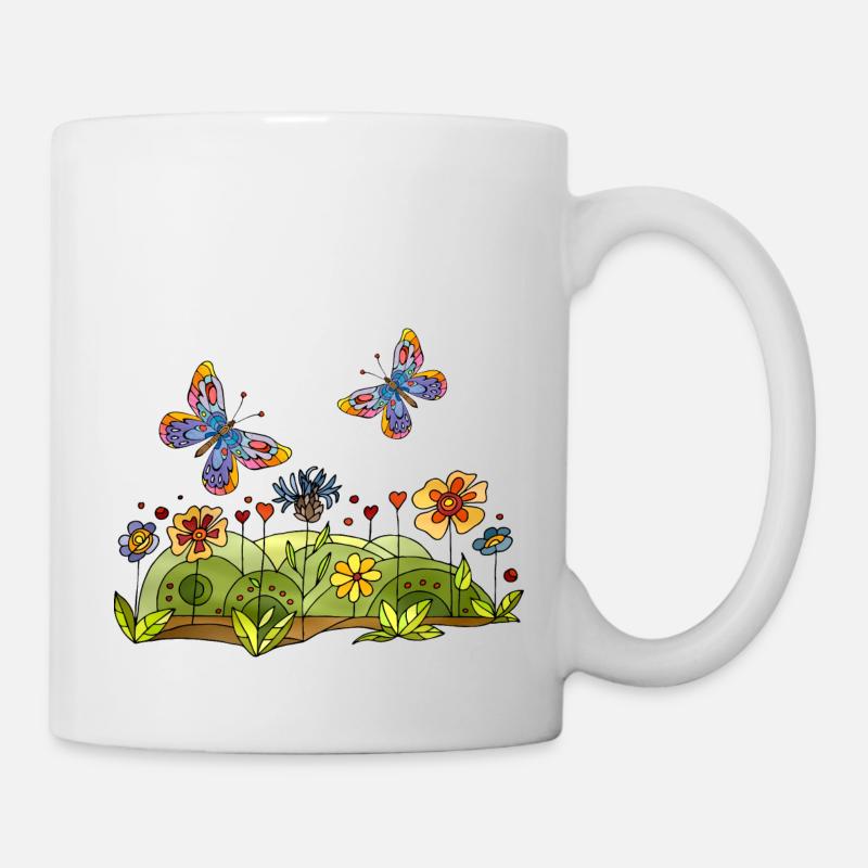 Schmetterlinge - Tasse - Weiß