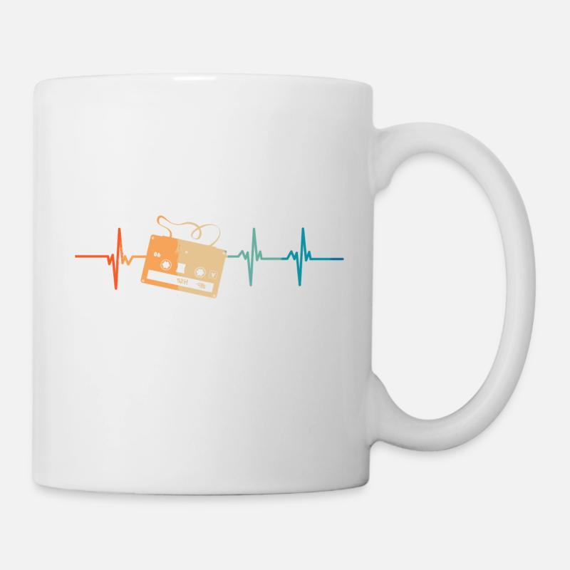Heartbeat Kassette - Tasse - Weiß