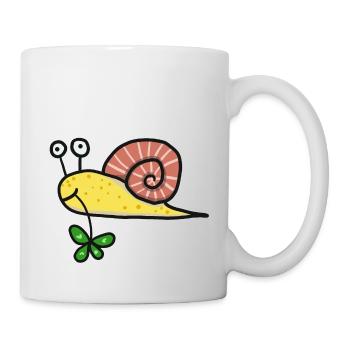 Escargot au trèfle porte-bonheur - Mug blanc - blanc - Droite