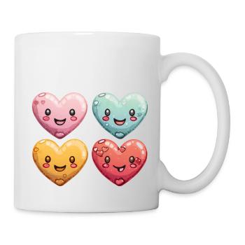 Hearts also good for children and birthdays - Mug - white - Right