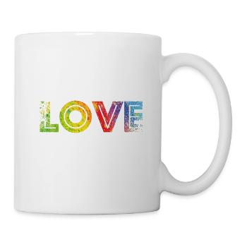 LOVE rainbow speckled - Tasse - Weiß - Rechts