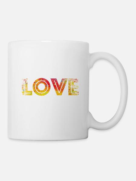 LOVE red yellow speckled - Mug - white